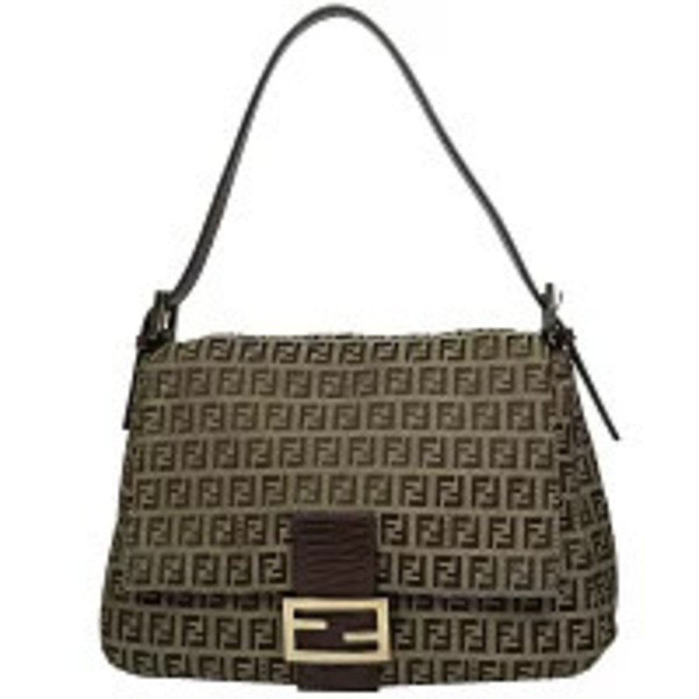 Fendi Mamma Bucket Shoulder Bag Zucchino Canvas Brown